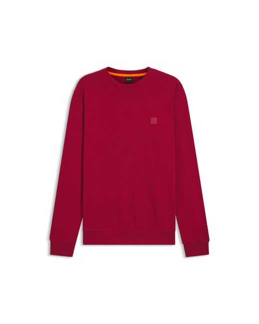 Boss Red Cotton-Terry Sweatshirt With Logo Patch for men