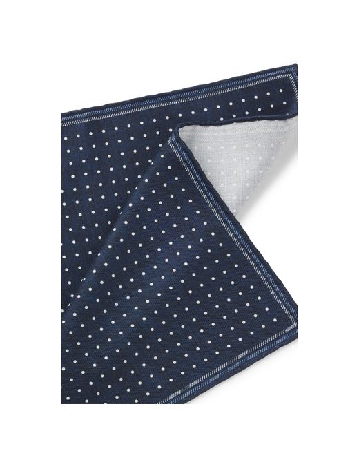 Boss Blue Dot-Patterned Pocket Square for men
