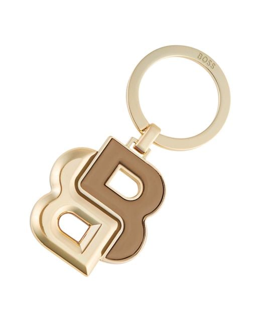 Boss Metallic Schlüsselanhänger Mit Camel- Und Goldfarbenem Double-B-Monogramm