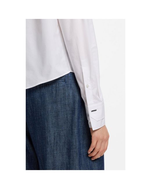 Boss White Regular-Fit Blouse