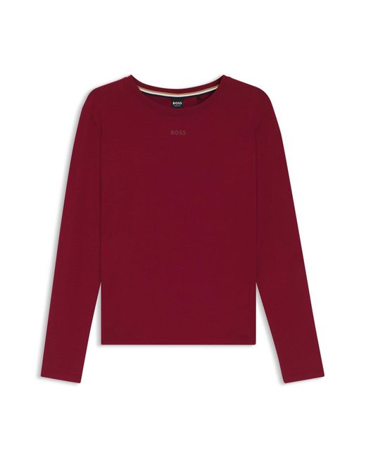 Boss Red Pyjama-Shirt Aus Stretch-Baumwolle Mit Logo-Print