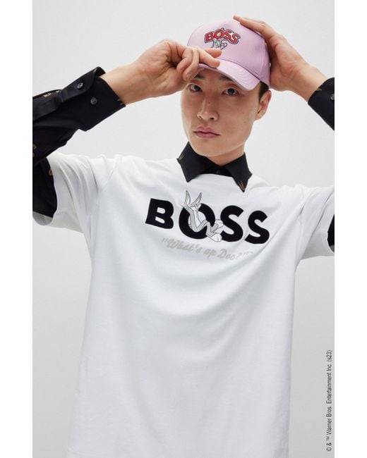 BOSS by HUGO BOSS Looney Tunes X Mercerised-cotton T-shirt in White for Men  | Lyst