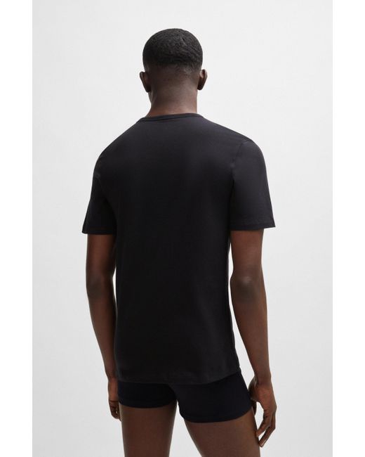 HUGO Set Van Drie Underwear T-shirts Met Logoprint in het Black voor heren