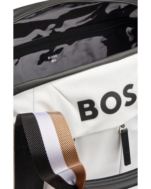 Boss Black Faux-leather Holdall With Logo Details for men
