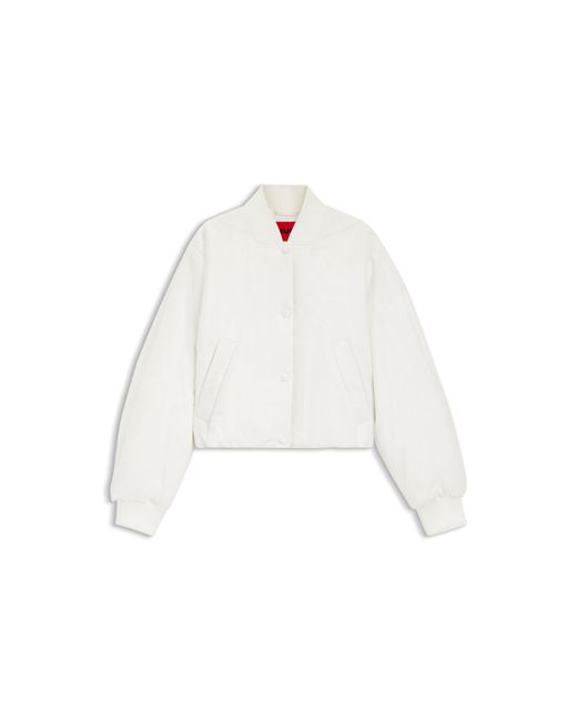 HUGO White Water-Repellent Jacket With Chiffon Overlay