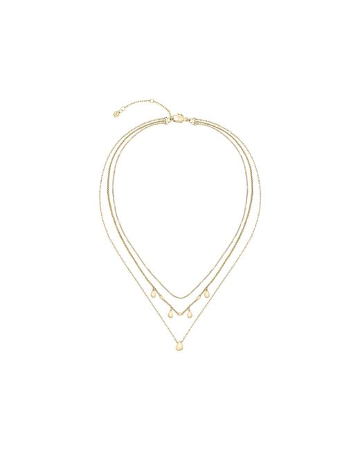 Boss Metallic Three-Layer-Tone Necklace With Droplet Charms