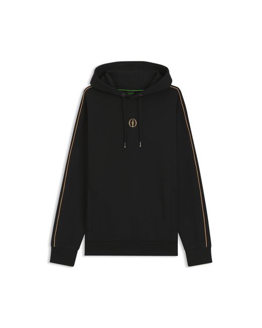 Boss Black The Open Cotton-Blend Hoodie With Rear Graphic for men