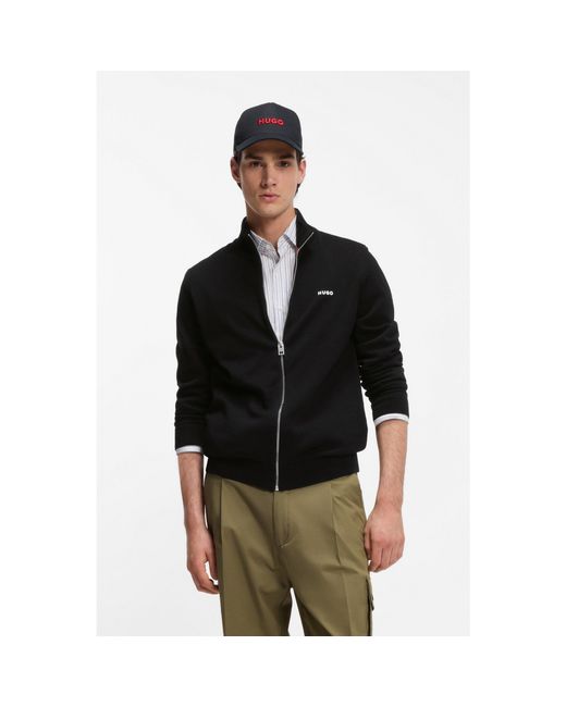 HUGO Black Slim-Fit Knitted Jacket for men