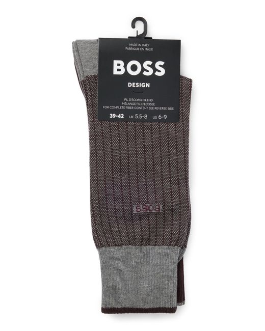 Boss Gray Two-pack Of Socks In Mercerized Cotton for men