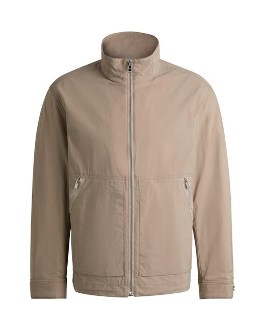 Boss Natural Water-repellent Jacket In A Cotton Blend for men