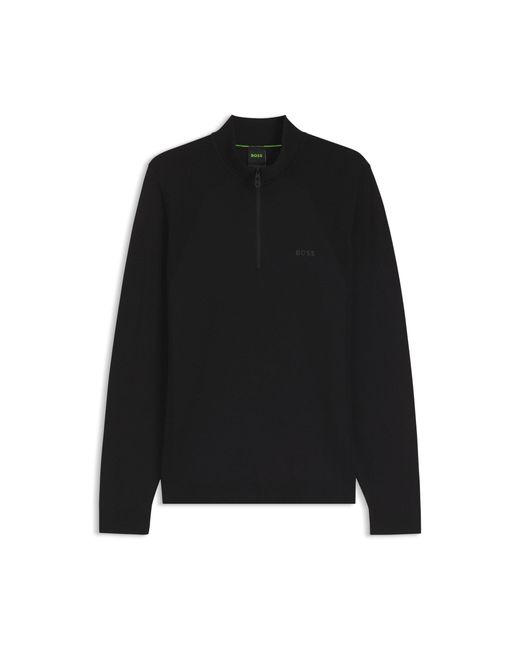Boss Black Zip-Neck Sweater for men