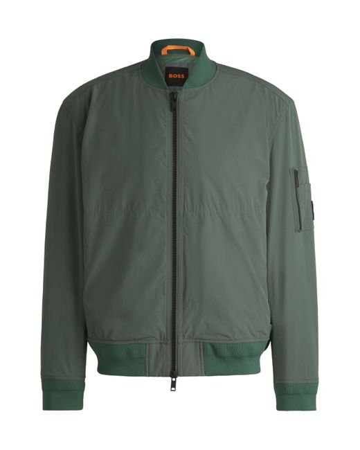 Boss Green Water-repellent Jacket With Zipped Sleeve Pocket for men