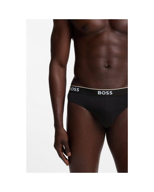 Boss Black Three-Pack Of Logo-Waistband Briefs for men