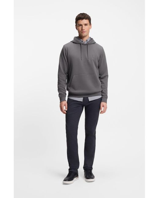 Boss Hoodie Van Katoenen Badstof Met Logopatch in het Gray voor heren
