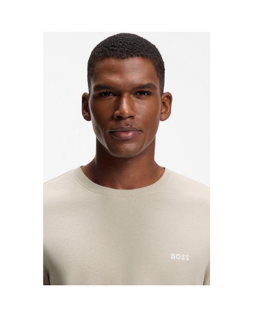 Boss Natural Ottoman Pyjama T-Shirt With Embroidered Logo for men