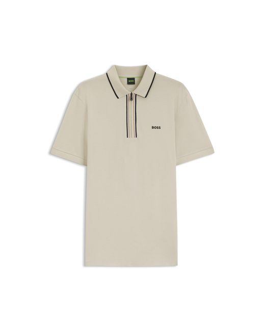 Boss Gray Active Slim-Fit Polo Shirt for men
