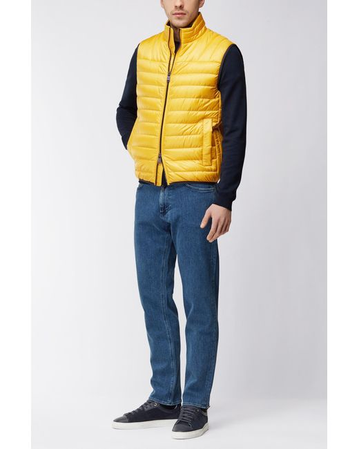 BOSS by HUGO BOSS Synthetic Down Vest | Durano in Yellow for Men | Lyst