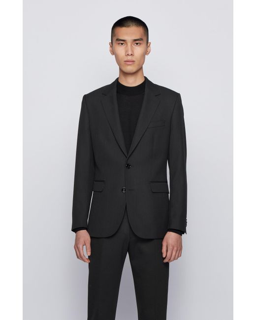 BOSS by Hugo Boss Black Single-breasted Jacket With Star Motif And Feature Lining for men