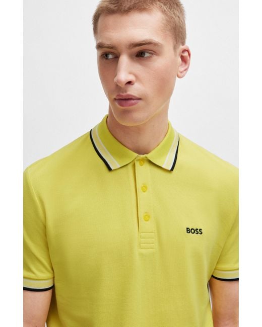 Boss Poloshirt PADDY Regular Fit in Yellow für Herren