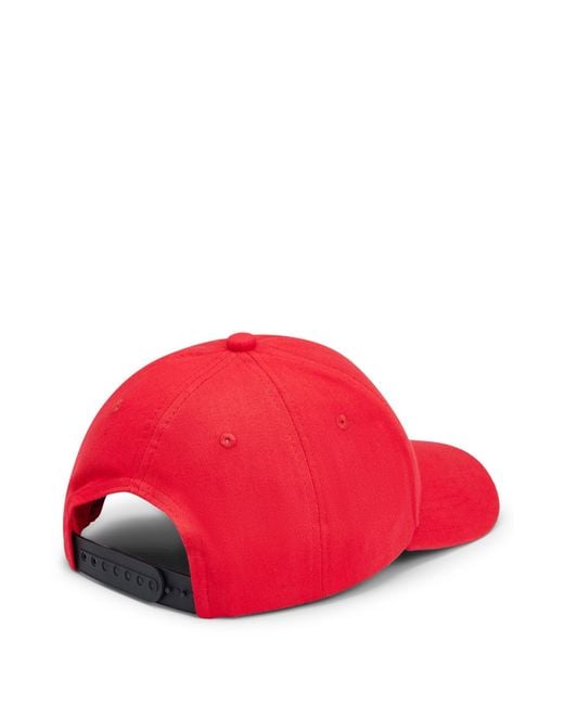 HUGO Cotton-twill Cap With Embroidered Logo And Snap Closure for men