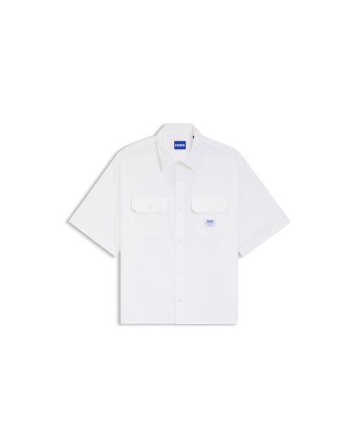 HUGO White Oversized-Fit Shirt for men