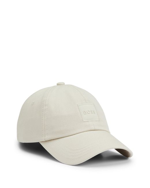 Boss White Cotton-twill Cap With Tonal Logo Patch for men