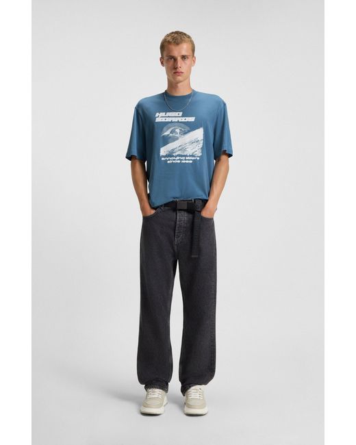 HUGO Light Blue Men's T-shirts Size M for men