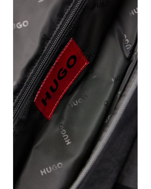 HUGO Black Logo-lettering Holdall With Branded Webbing And Zip Closure for men