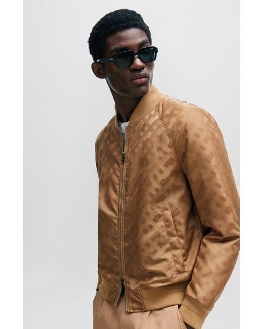 Hugo boss 2024 leather bomber jacket