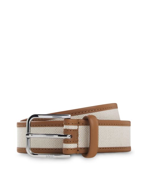 Ceinture En Cuir Et Toile Avec Boucle À Ardillon Boss pour homme en coloris Brown