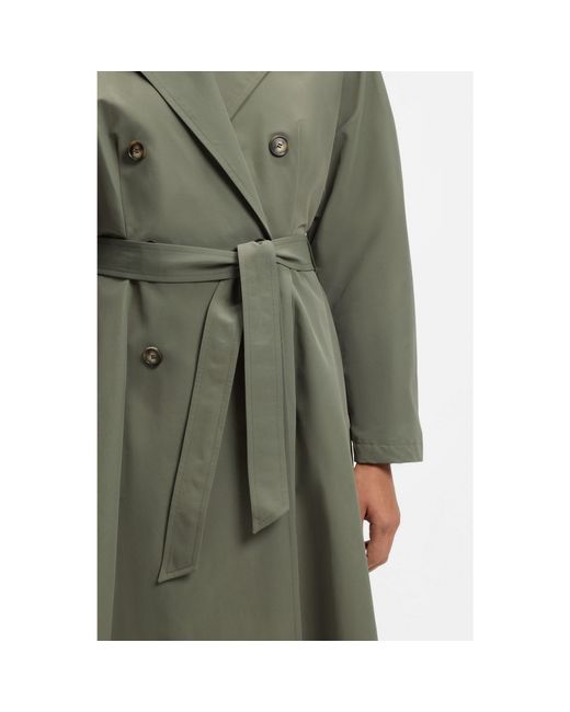 Boss Green Water-Repellent Trench Coat With Belt