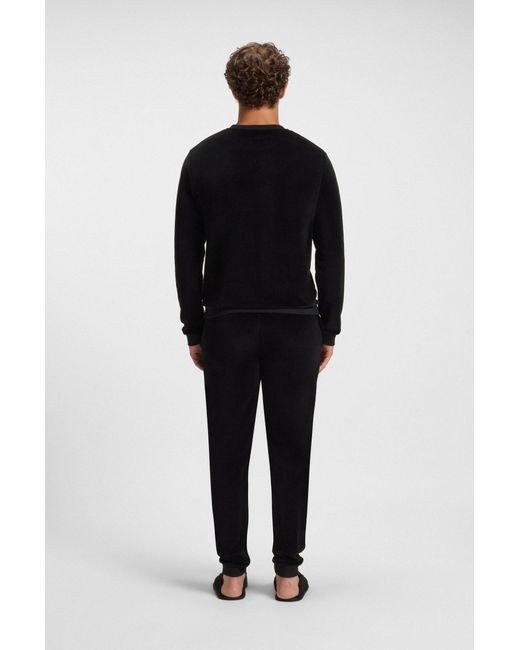 Boss Sweatshirt Van Katoenmix Met Logostiksel in het Black voor heren