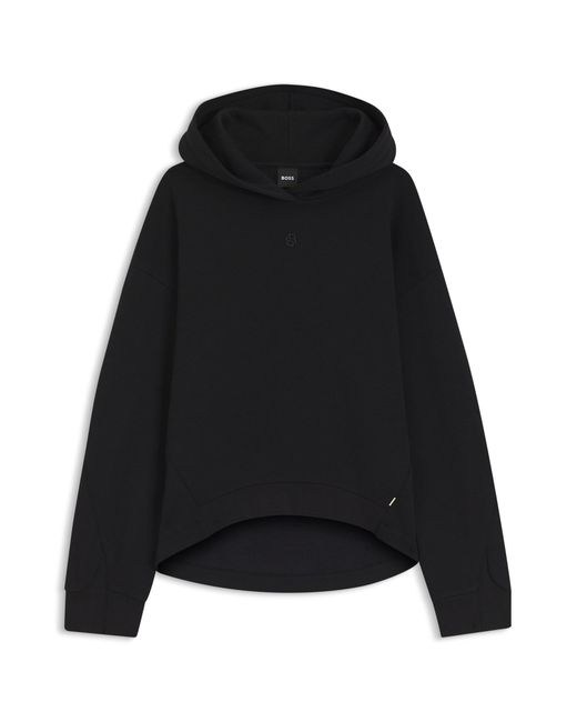 Sweat À Capuche En Coton Mélangé Avec Monogramme Double B Boss en coloris Black