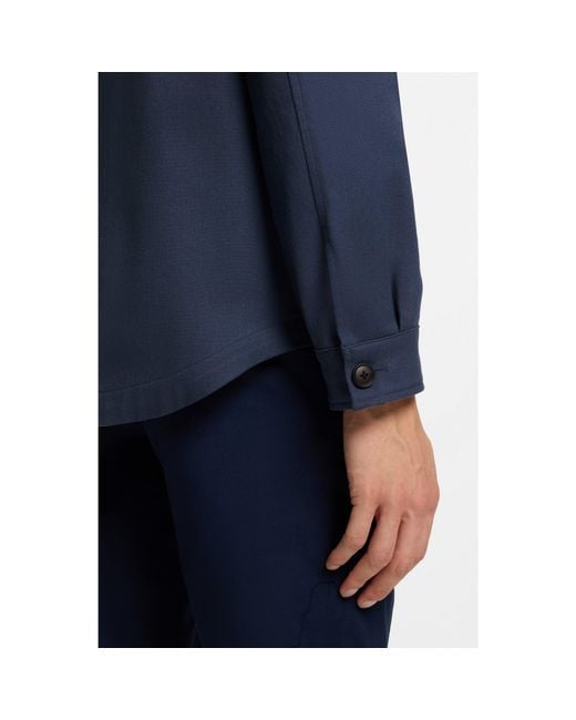 Boss Blue Relaxed-Fit Overshirt for men