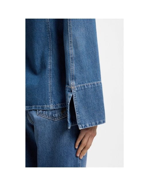 Boss Blue Slim-Fit Blouse