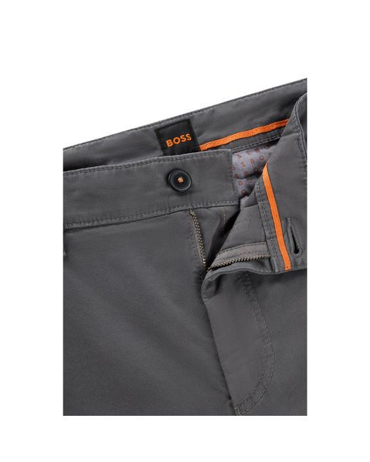 Boss Gray Tapered-Fit Chinos for men