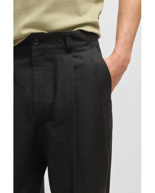 HUGO Relaxed-Fit Hose Aus Baumwoll-Mix in Black für Herren