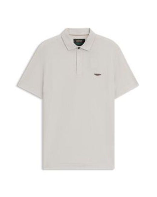Polo En Coton Et Soie X Aston Martin Boss pour homme en coloris White