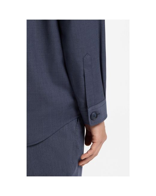 Boss Blue Relaxed-Fit Overshirt for men