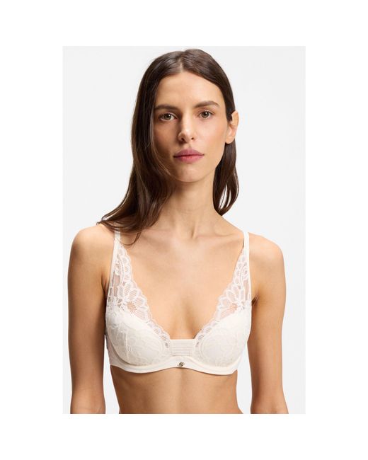 Boss Natural Underwire Bra With Lace Trims