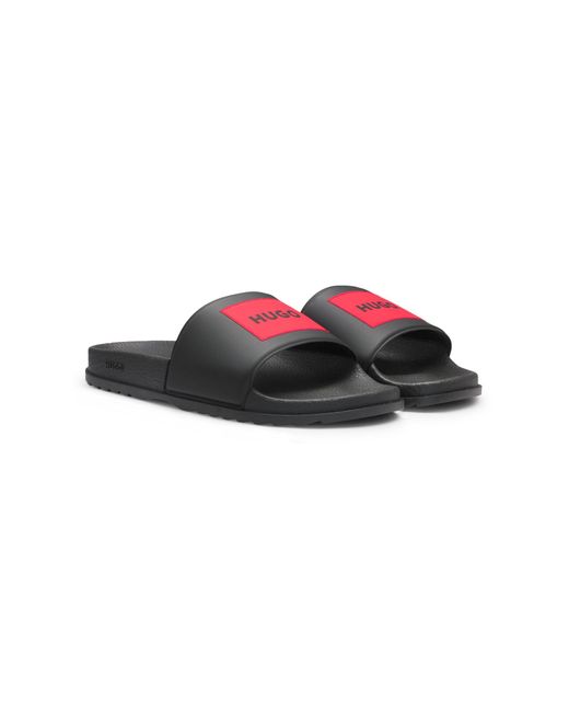 HUGO Slides Mit Logo-Detail in Black für Herren