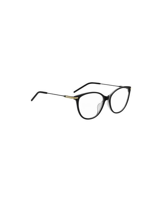 Boss Black Acetate Optical Frames With Metal Temples