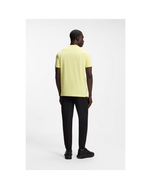 Boss Metallic Stretch-Cotton T-Shirt With Logo Detail for men