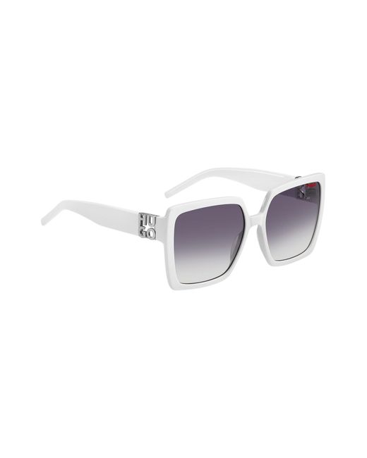 HUGO White-acetate Sunglasses With Stacked Logo