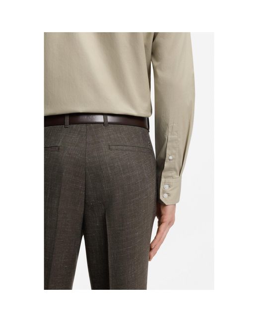 Boss Natural Casual-Fit Cotton Shirt With Spread Collar for men