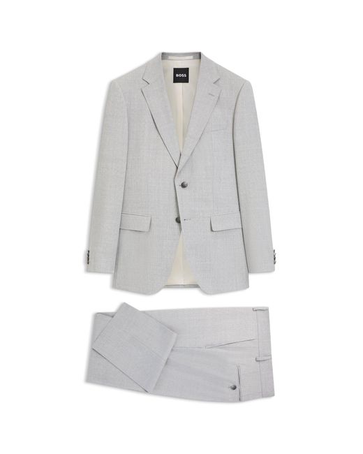 Boss White Two-Piece Slim-Fit Suit for men