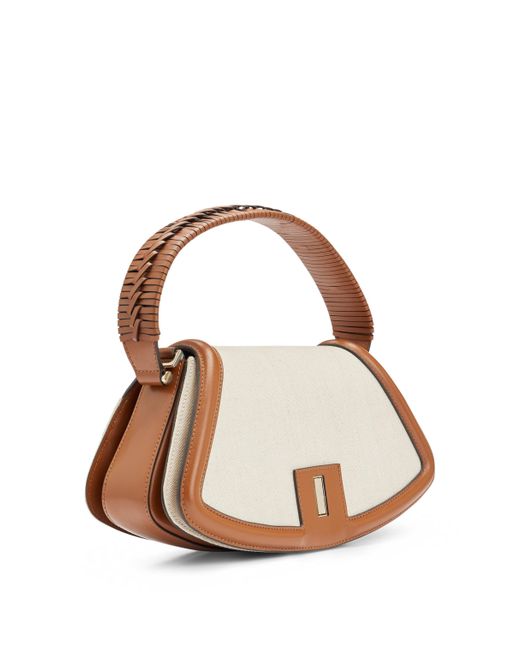 Boss Metallic Shoulder Bag With Leather Trims