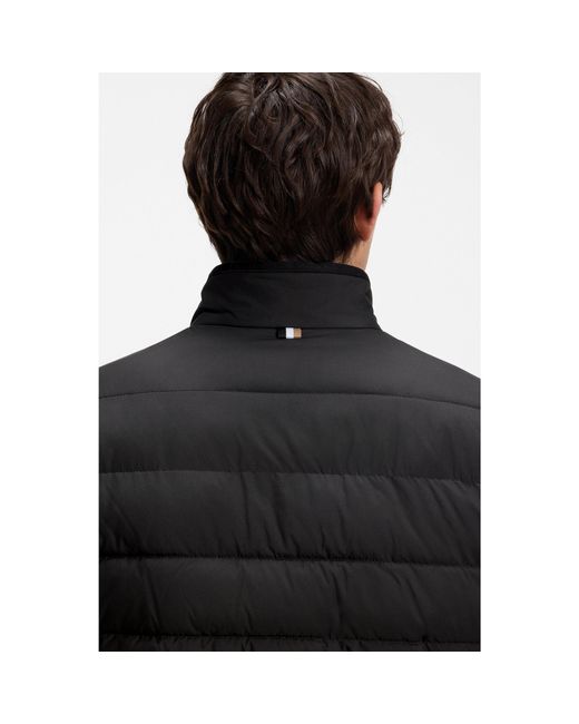 Boss Black Water-Repellent Jacket With Logo Detail for men