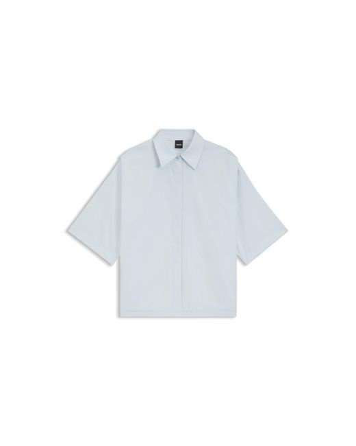 Boss Blue Relaxed-Fit Blouse