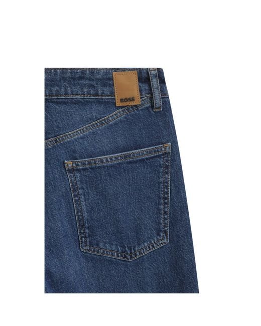 Boss Blue Slim-Fit Cropped Jeans